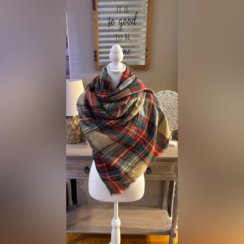 Plaid Blanket Scarf